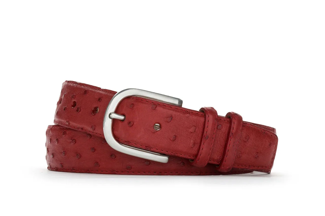 Quilled Ostrich Belt with Brushed Nickel Buckle sold by W. Kleinberg product image thumbnail 4