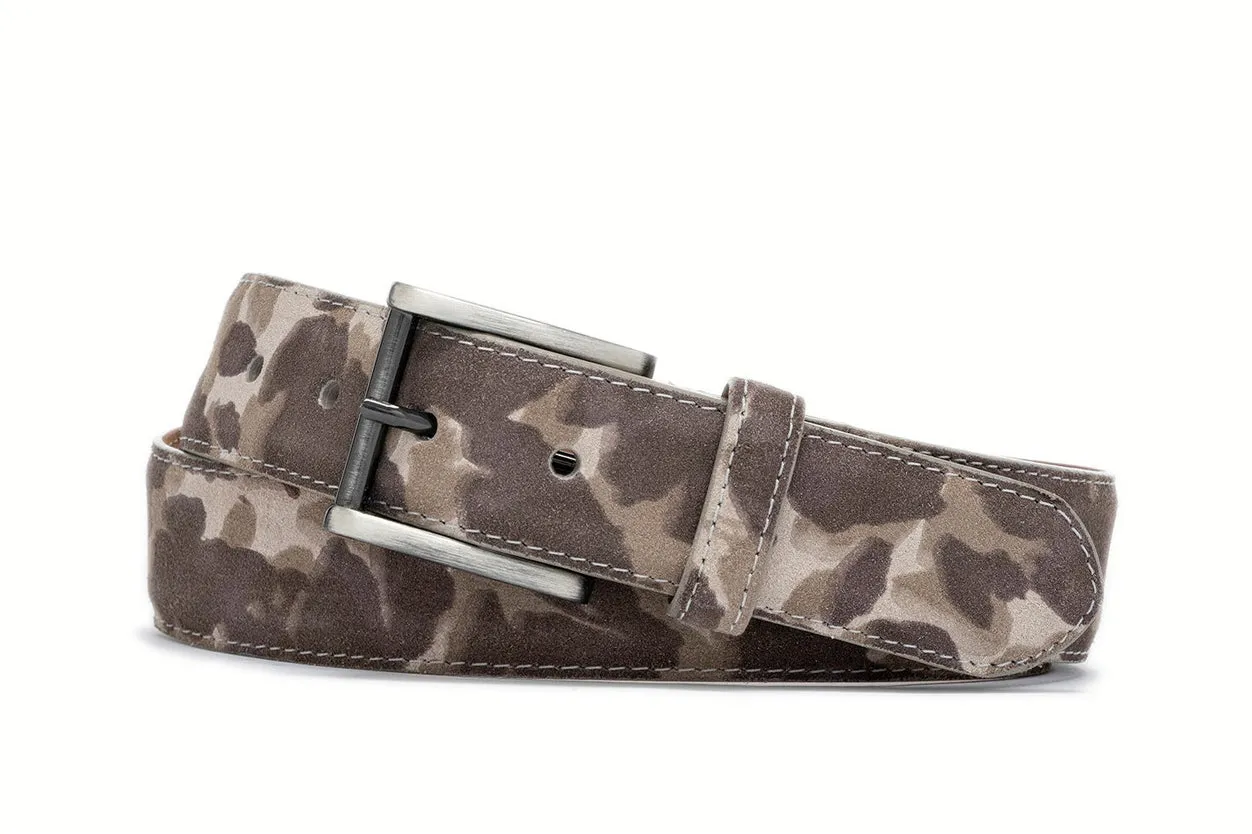 Sueded Camo Belt with Gunmetal Buckle sold by W. Kleinberg product image thumbnail 2