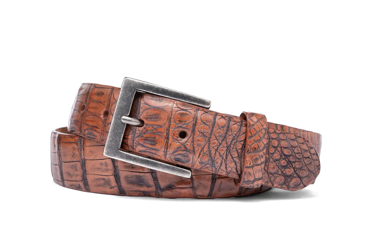 Vintage Crocodile Belt with Antique Nickel Buckle sold by W. Kleinberg