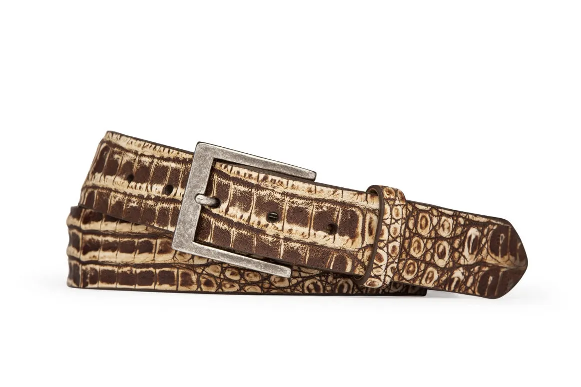 Vintage Crocodile Belt with Antique Nickel Buckle sold by W. Kleinberg product image thumbnail 2