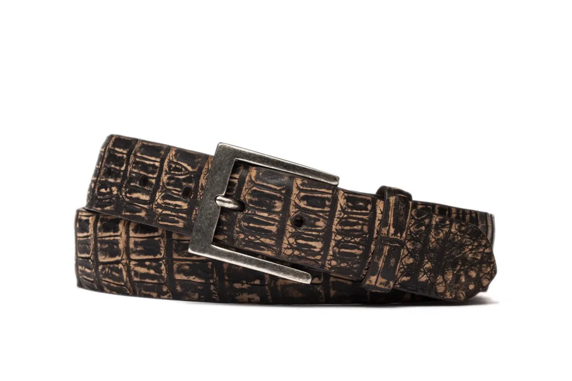 Vintage Crocodile Belt with Antique Nickel Buckle sold by W. Kleinberg product image thumbnail 3