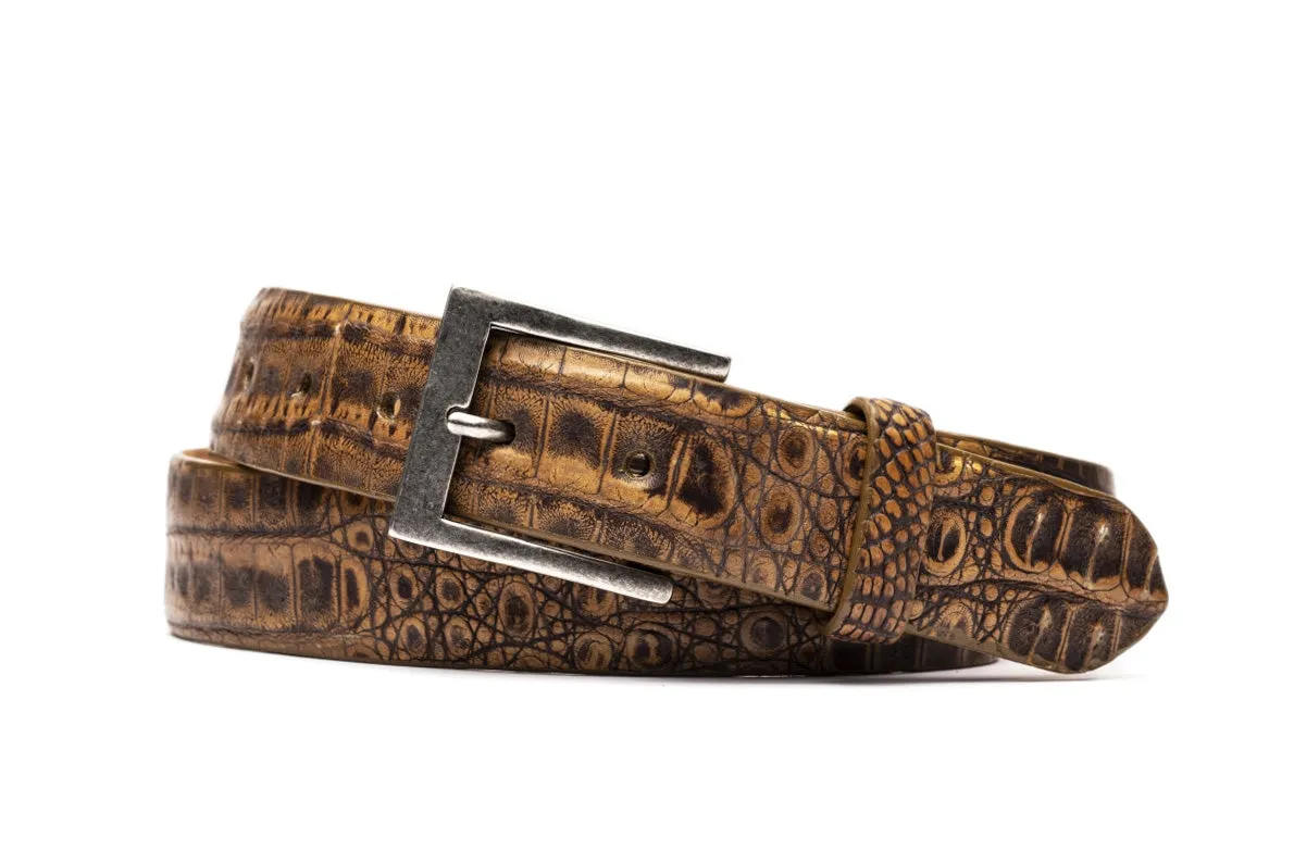 Vintage Crocodile Belt with Antique Nickel Buckle sold by W. Kleinberg product image thumbnail 4