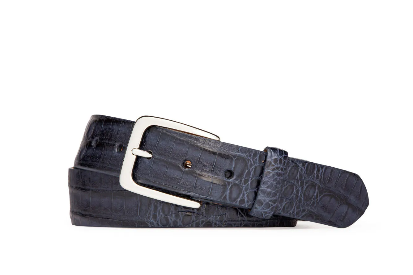 Caiman Crocodile Belt with Nickel Buckle sold by W. Kleinberg product image thumbnail 4