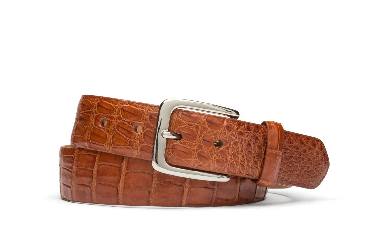 Caiman Crocodile Belt with Nickel Buckle sold by W. Kleinberg product image thumbnail 2