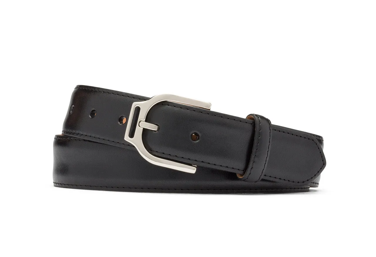 Glazed Calf Belt with Nickel Stirrup Buckle sold by W. Kleinberg product image thumbnail 2