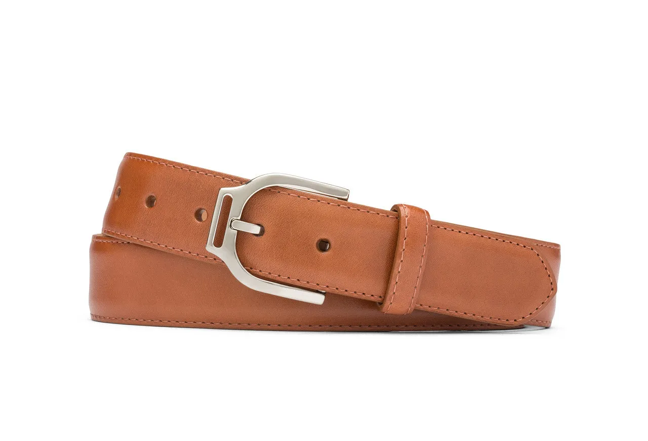 Glazed Calf Belt with Nickel Stirrup Buckle sold by W. Kleinberg product image thumbnail 5