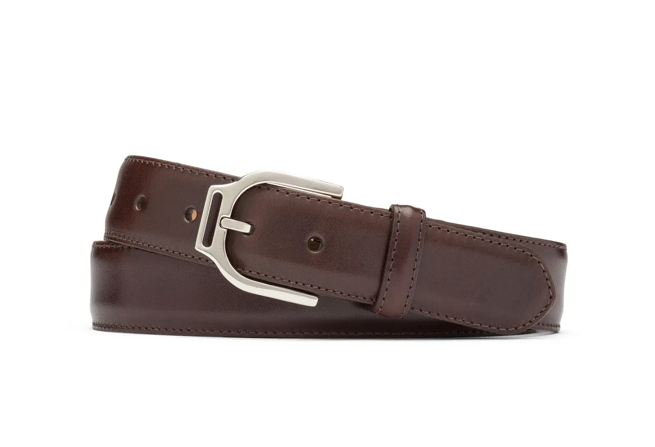 Glazed Calf Belt with Nickel Stirrup Buckle sold by W. Kleinberg product image thumbnail 3