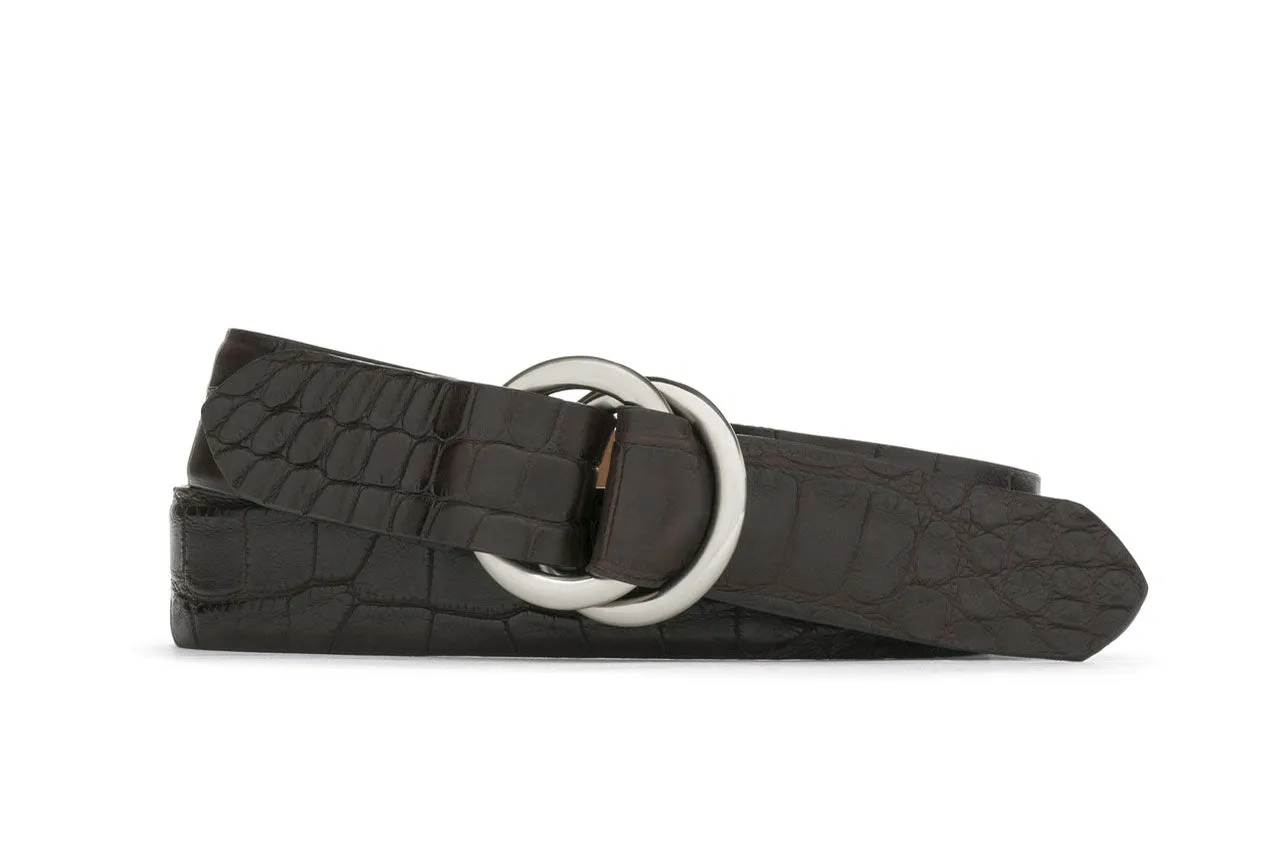 Matte Alligator Belt with O-ring Buckles sold by W. Kleinberg product image thumbnail 3