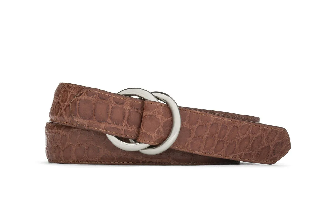 Matte Alligator Belt with O-ring Buckles sold by W. Kleinberg