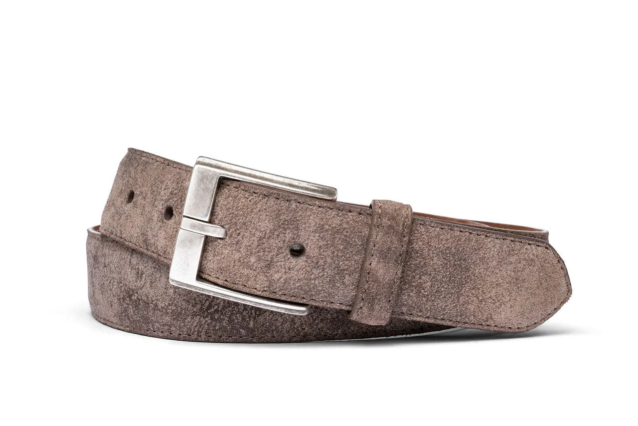 Distressed Suede Belt with Antique Silver Buckle sold by W. Kleinberg product image thumbnail 2
