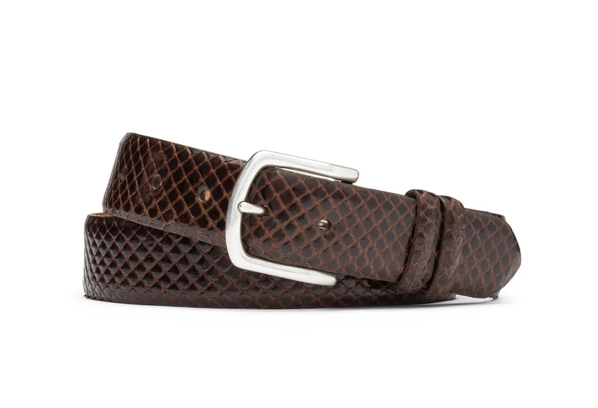 Anaconda Belt with Nickel Buckle sold by W. Kleinberg