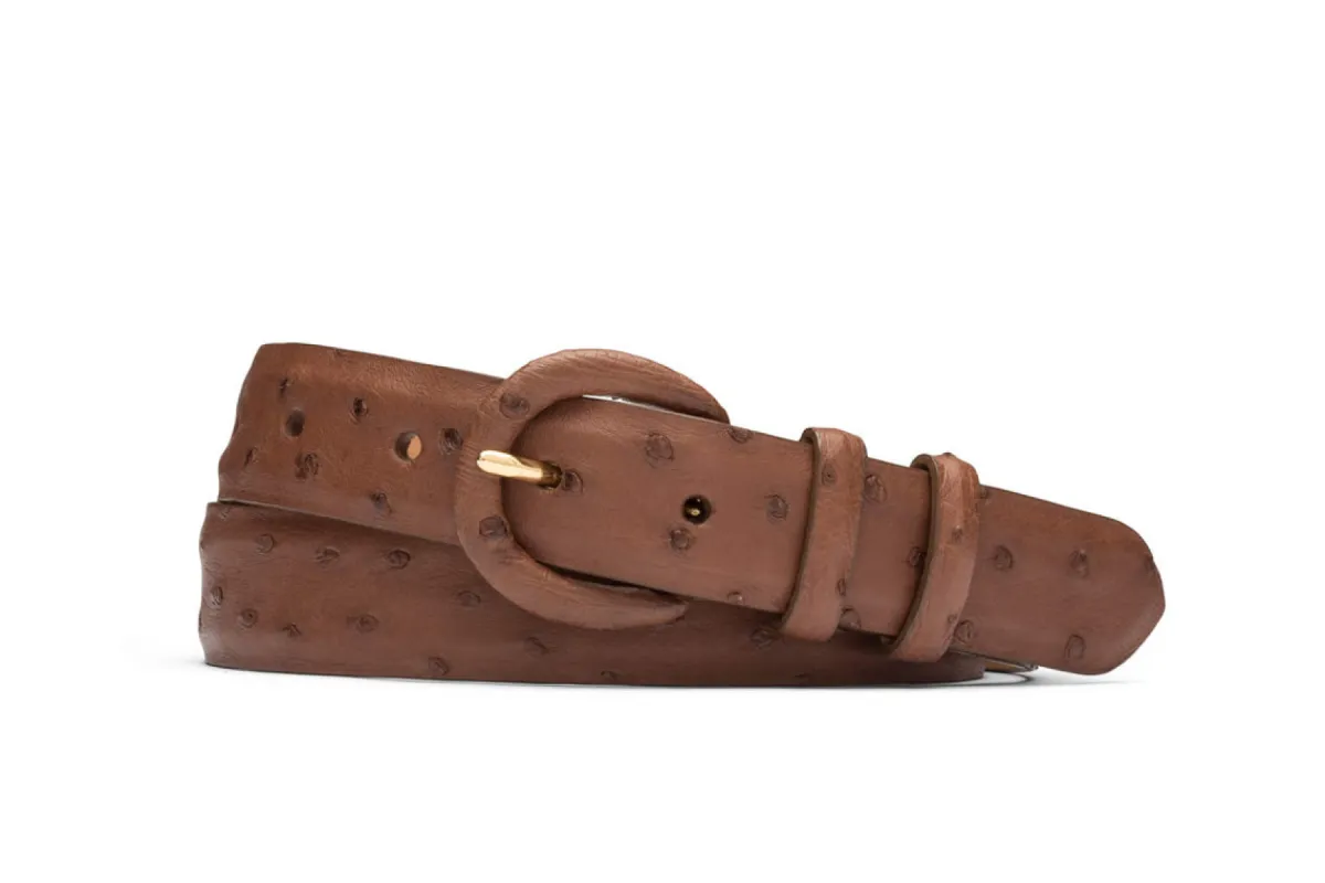 Ostrich Belt with Covered Buckle sold by W. Kleinberg