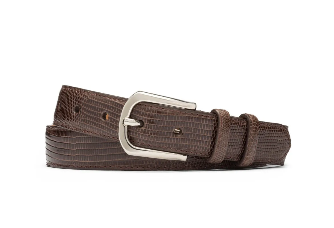 Lizard Belt with Round Nickel Buckle sold by W. Kleinberg