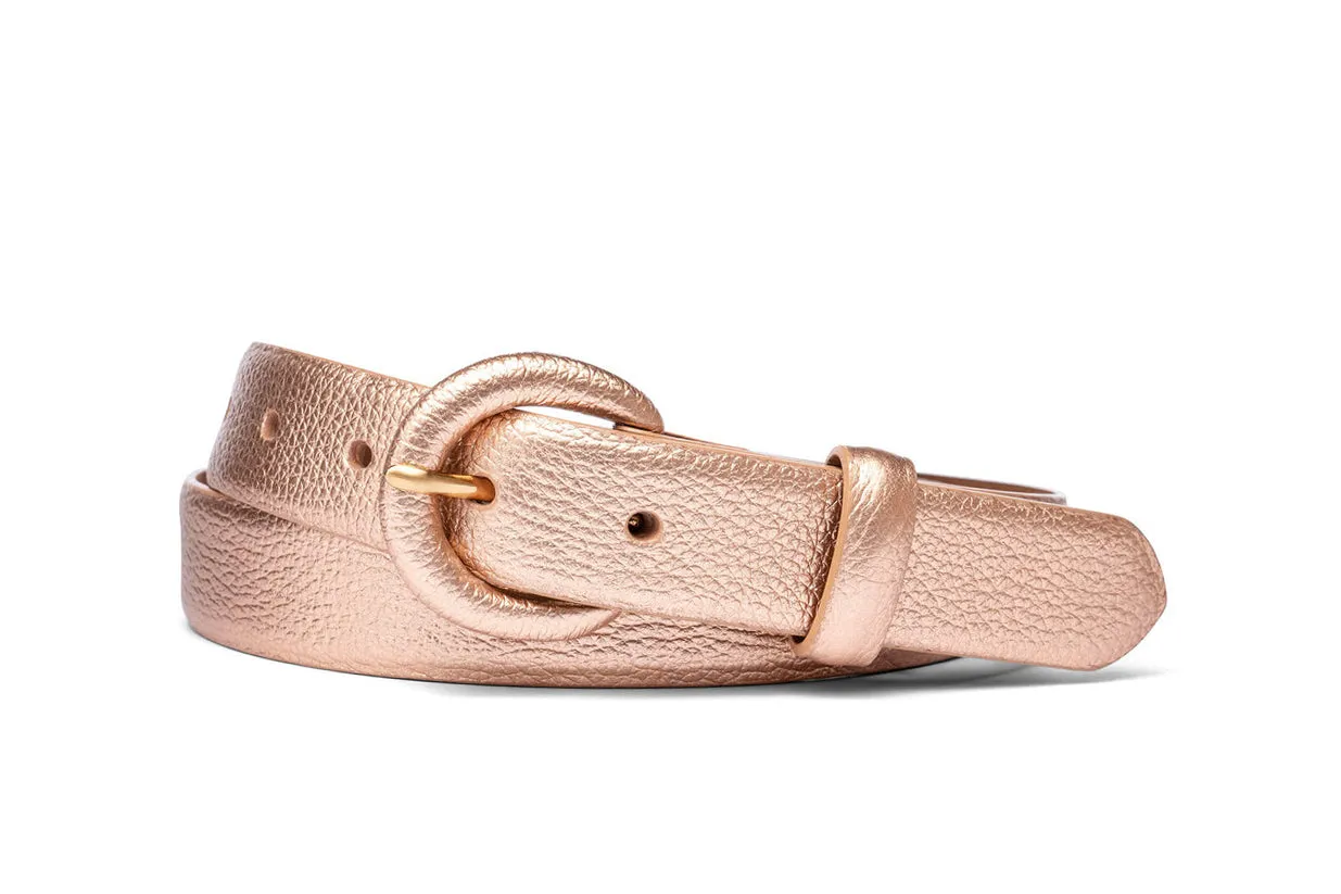 Metallic Calf Belt with Covered Buckle sold by W. Kleinberg