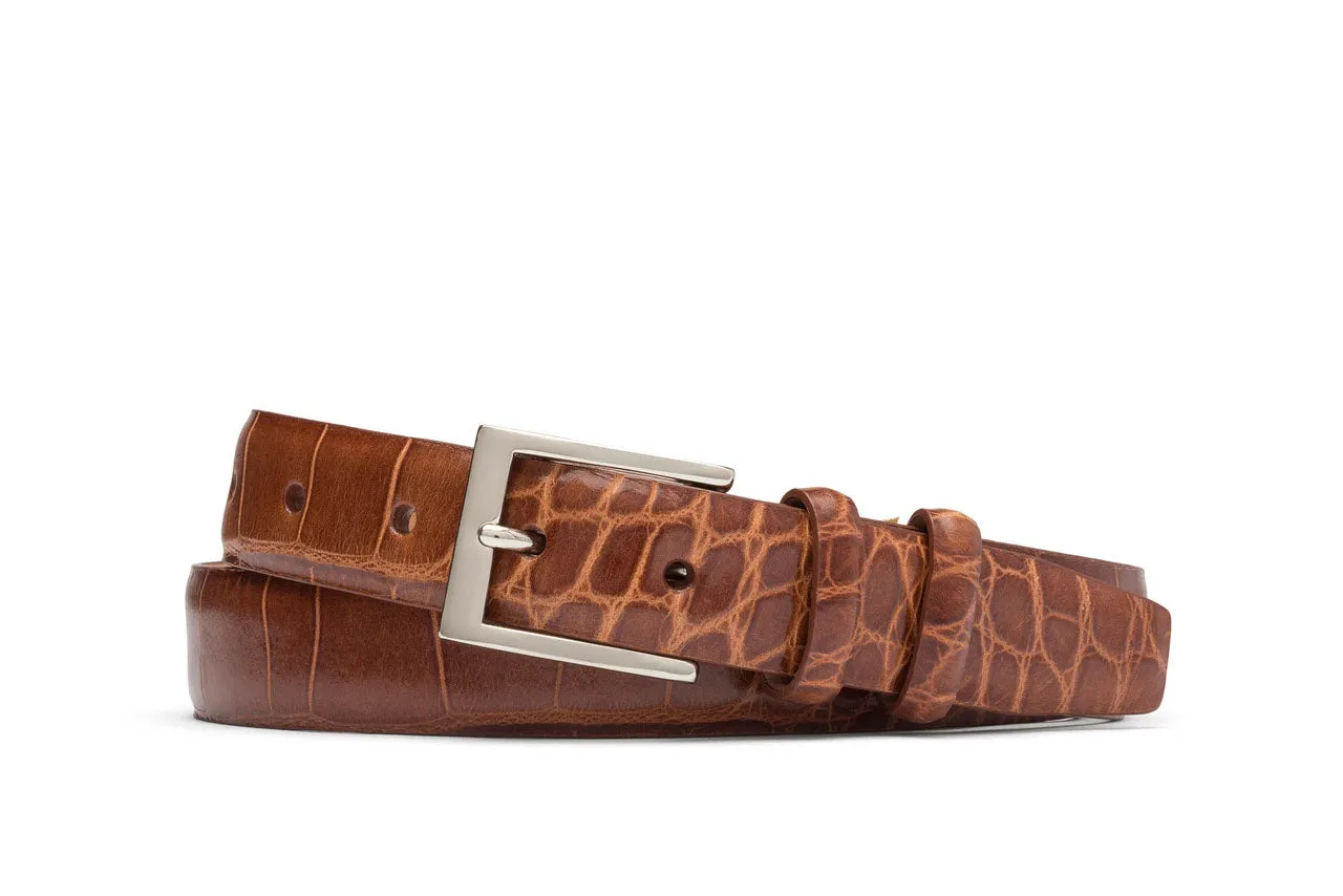 Embossed Crocodile Belt with Nickel Buckle sold by W. Kleinberg product image thumbnail 2