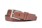 Semi-Matte Calf Belt with Brushed Nickel Buckle sold by W. Kleinberg