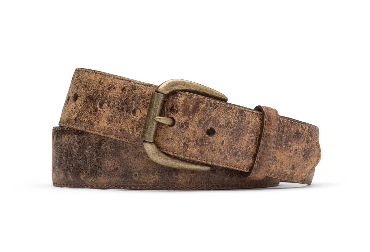 Vintage Embossed Ostrich Belt with Antique Buckle sold by W. Kleinberg product image thumbnail 3