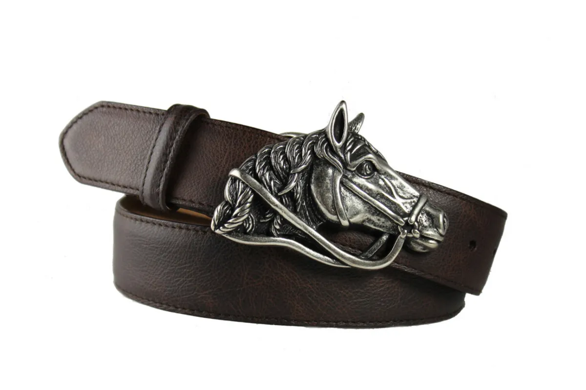Outlaw Calf Belt with Horse Buckle sold by W. Kleinberg