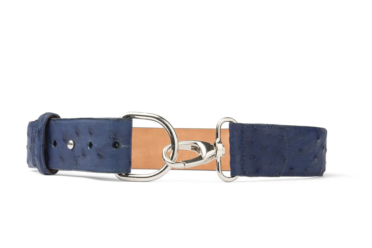Quilled Ostrich Belt with Nickel Bit Buckle sold by W. Kleinberg