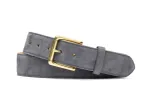 Nubuck Belt with Natural Brass Roller Buckle sold by W. Kleinberg