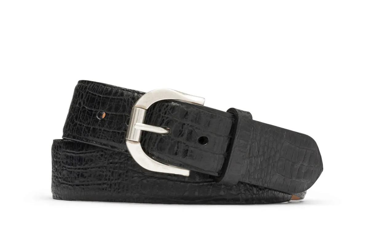 Embossed Crocodile Belt with Antique Roller Buckle sold by W. Kleinberg product image thumbnail 2