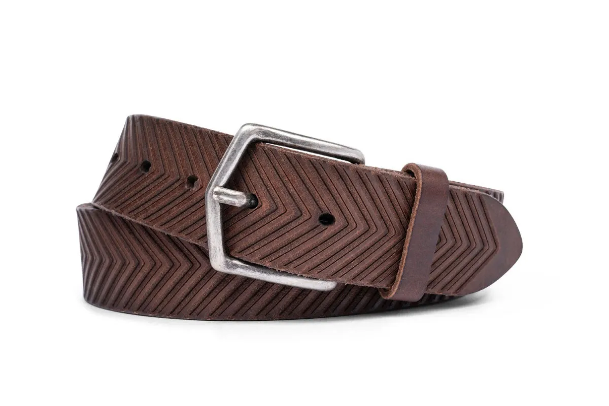 Italian Arrow Belt with Distressed Nickel Buckle sold by W. Kleinberg