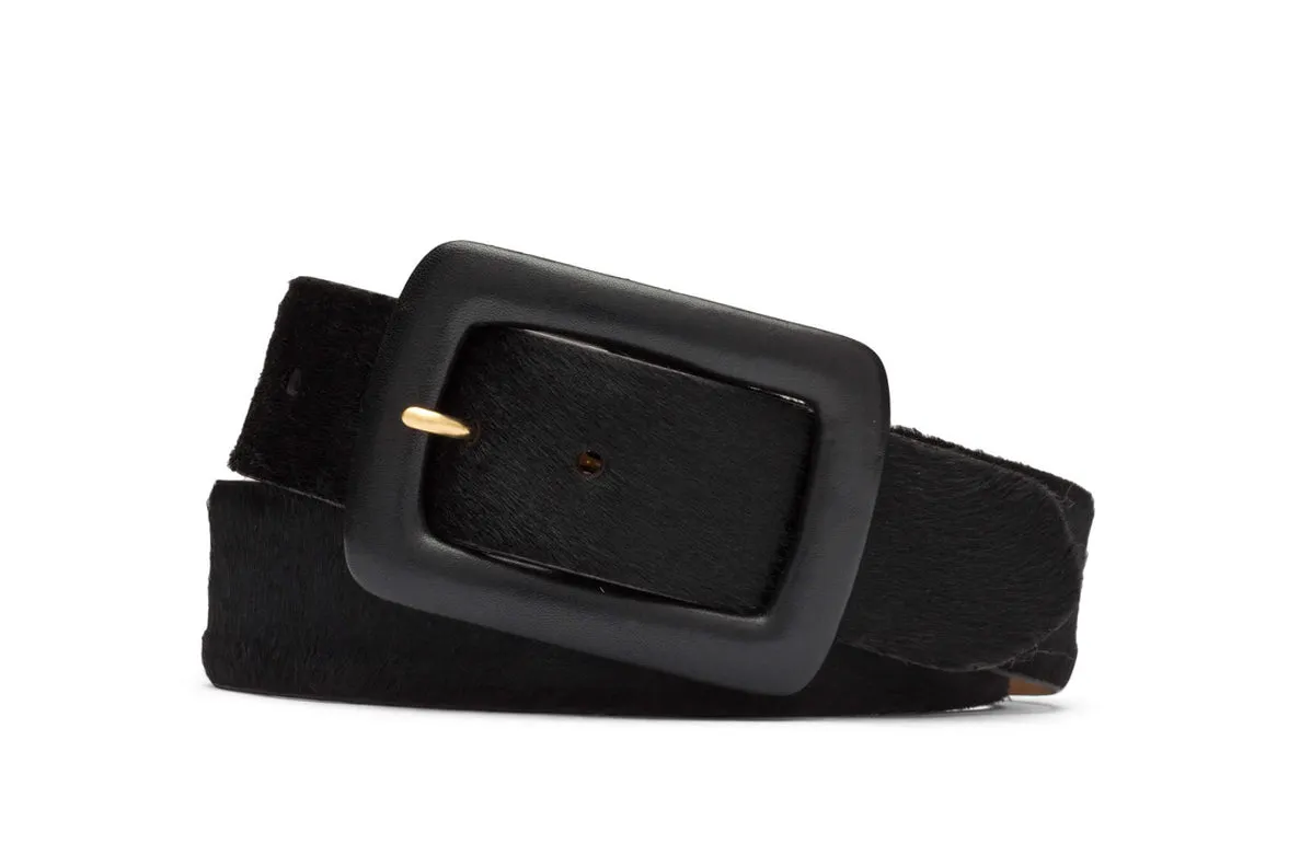 Calf Hair Belt with Covered Buckle sold by W. Kleinberg