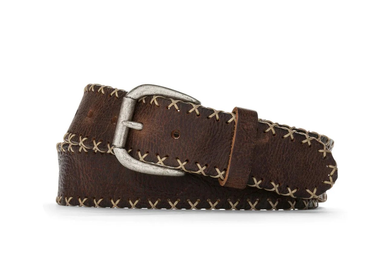 Aztec Cross Stitch Belt with Antique Nickel Buckle sold by W. Kleinberg product image thumbnail 2