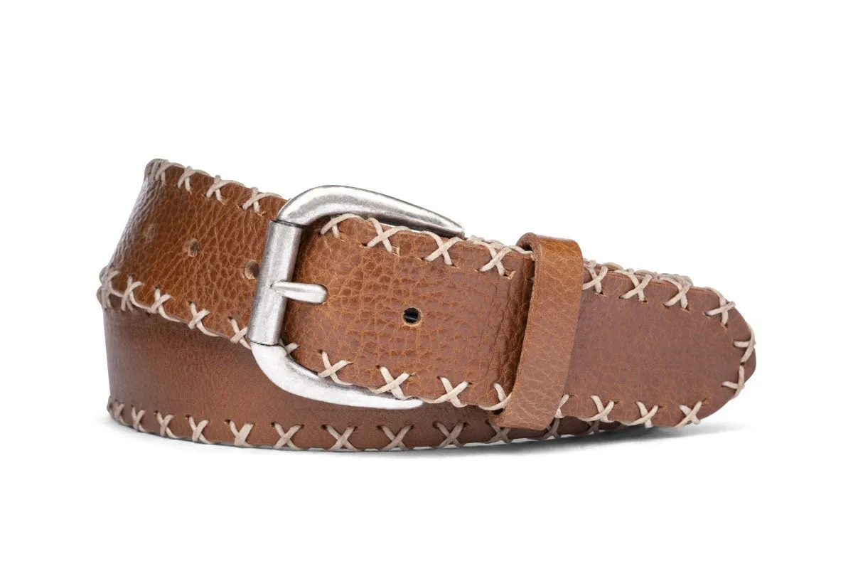 Aztec Cross Stitch Belt with Antique Nickel Buckle sold by W. Kleinberg product image thumbnail 3