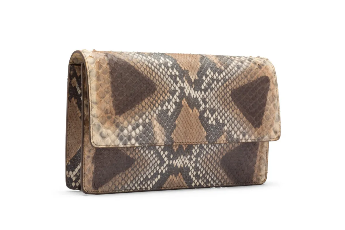 Python Diana Clutch sold by W. Kleinberg