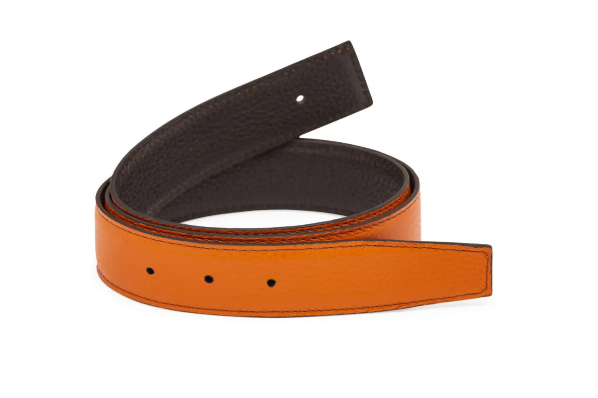 Pebbled Calf Reversible H Strap sold by W. Kleinberg