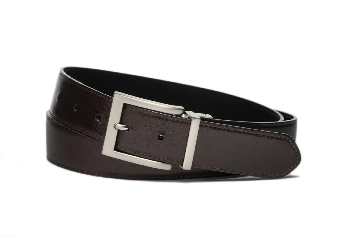 Reversible Calf Belt with Brushed Nickel Buckle sold by W. Kleinberg