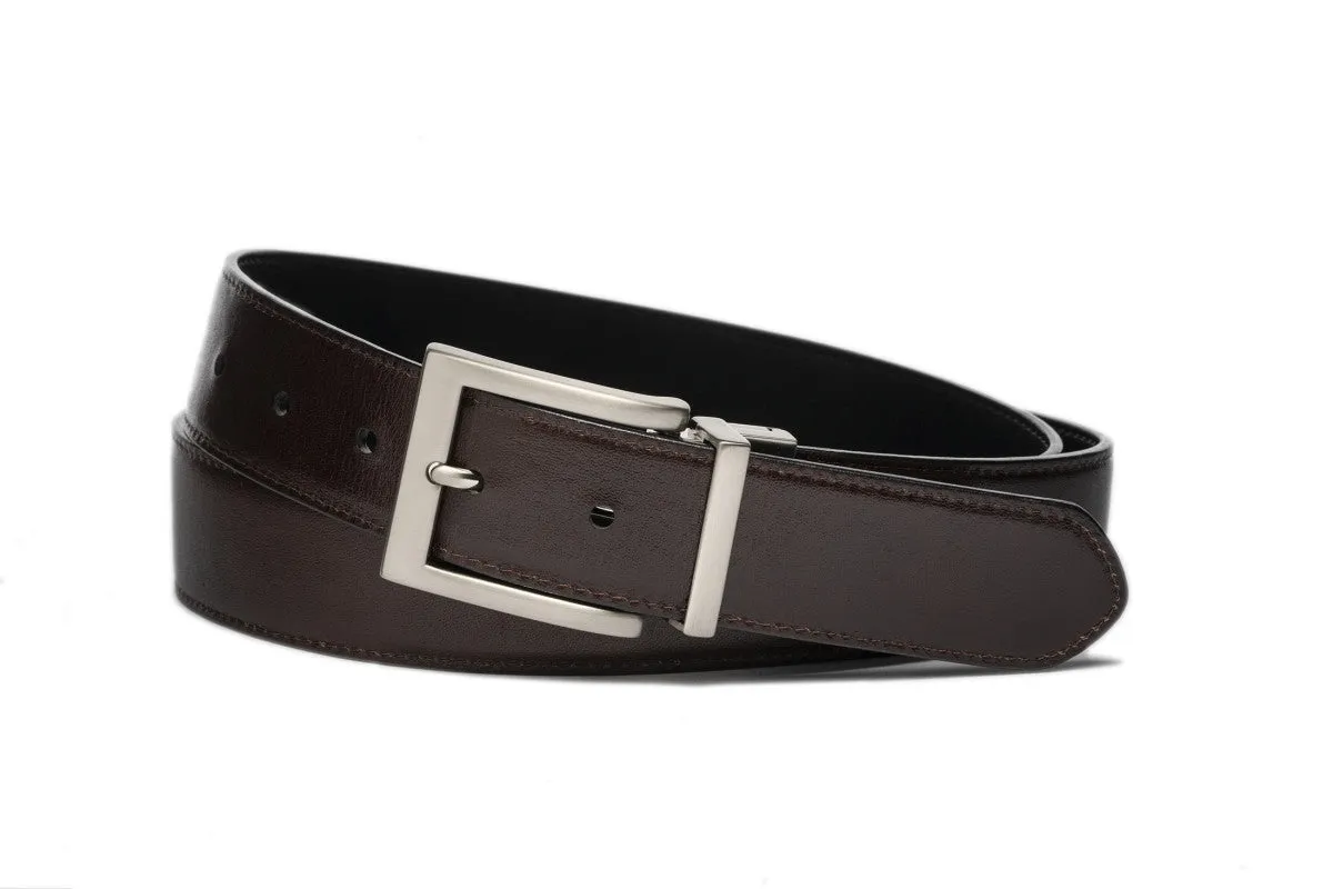 Reversible Calf Belt with Brushed Nickel Buckle sold by W. Kleinberg