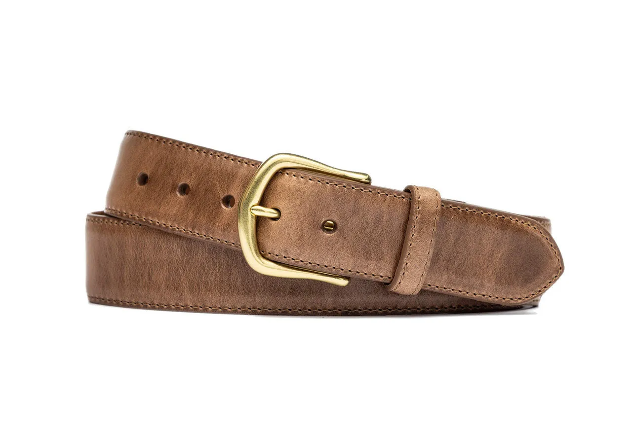 Extra-Long Horween Chromexcel Belt with Natural Brass Buckle sold by W. Kleinberg product image thumbnail 3