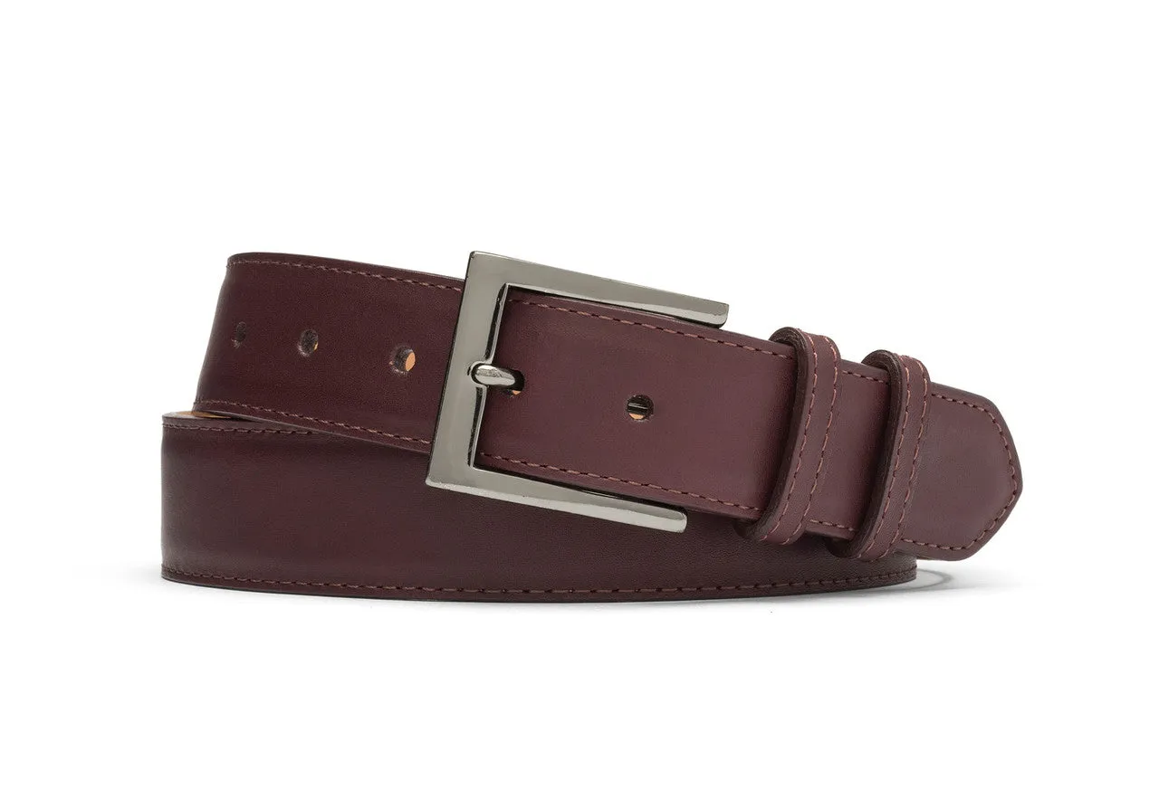 Extra-Long Matte Calf Belt with Gunmetal Buckle sold by W. Kleinberg product image thumbnail 4