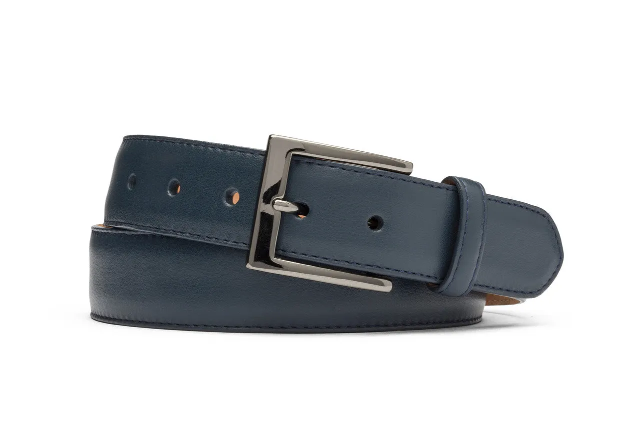 Extra-Long Matte Calf Belt with Gunmetal Buckle sold by W. Kleinberg product image thumbnail 2