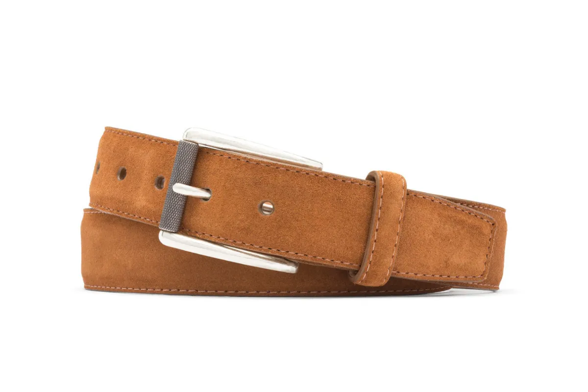 Extra-Long Suede Belt with Nickel Roller Buckle sold by W. Kleinberg