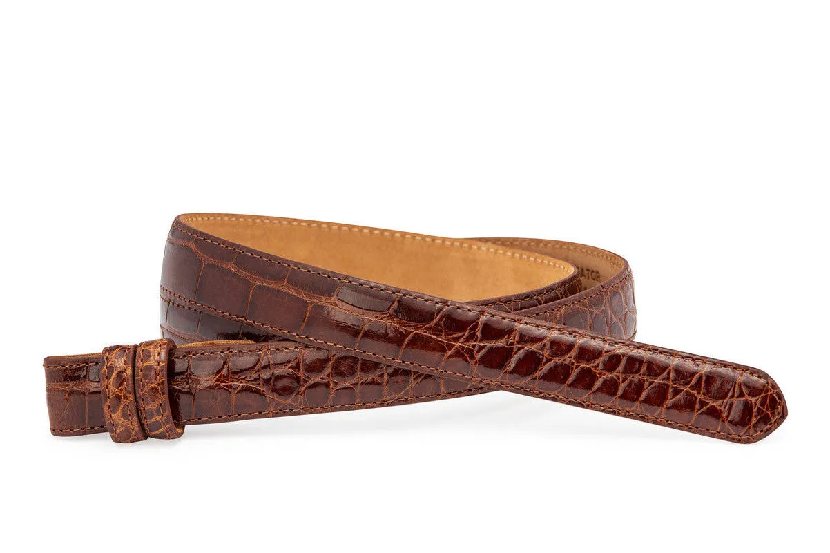 Extra-Long 1" Glazed Alligator Slide Belt Strap sold by W. Kleinberg product image thumbnail 3