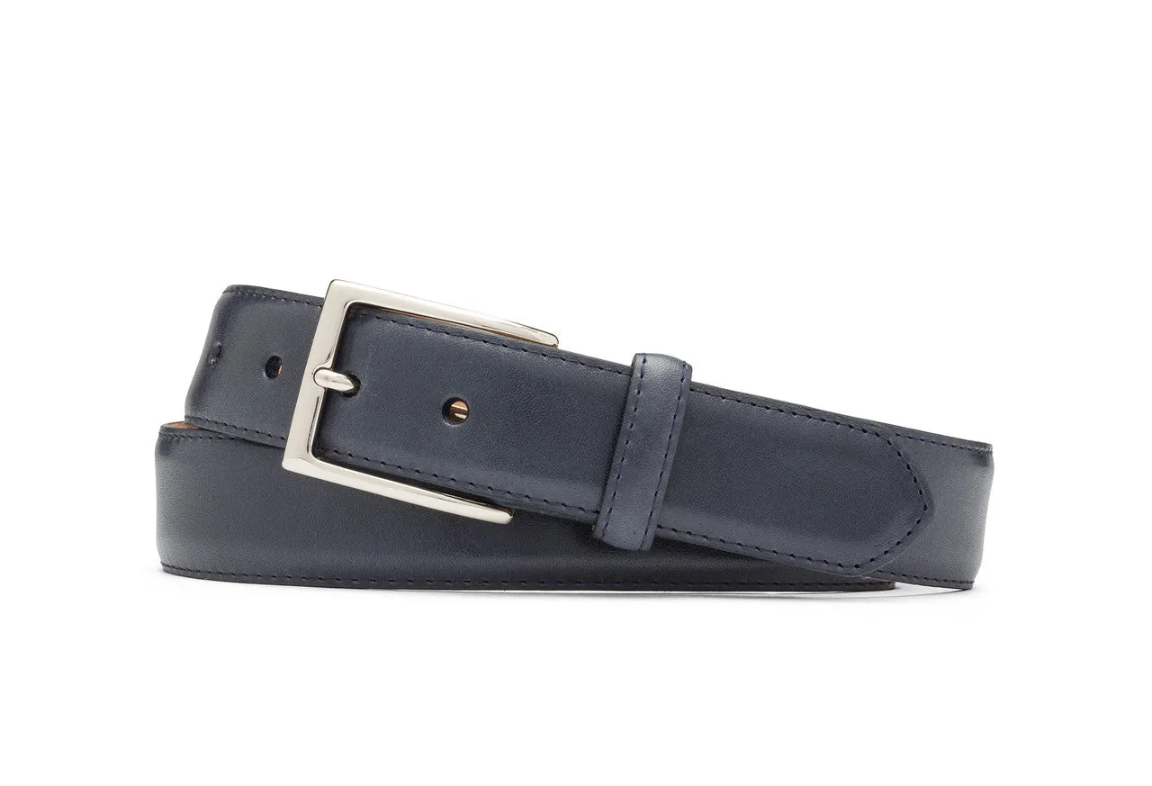 Extra-Long 1-1/8" Glazed Calf Belt with Nickel Buckle sold by W. Kleinberg product image thumbnail 4