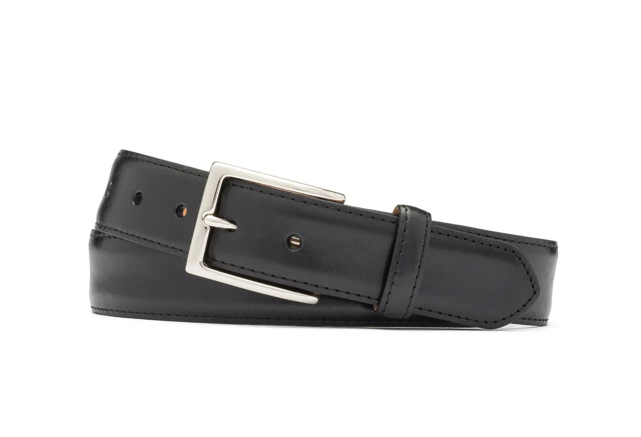 Extra-Long 1-1/2" Glazed Calf Belt with Nickel Buckle sold by W. Kleinberg