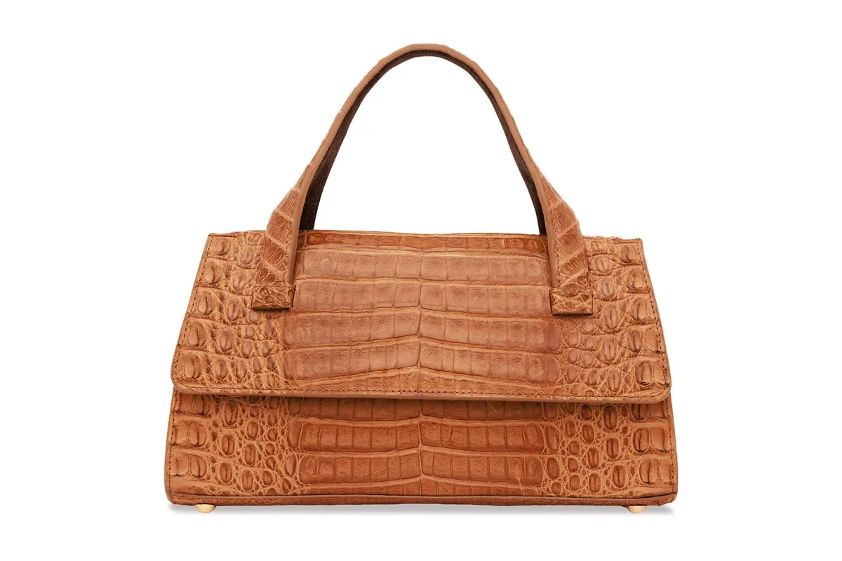 Medium Top-Handle Bag in Caiman Crocodile sold by W. Kleinberg