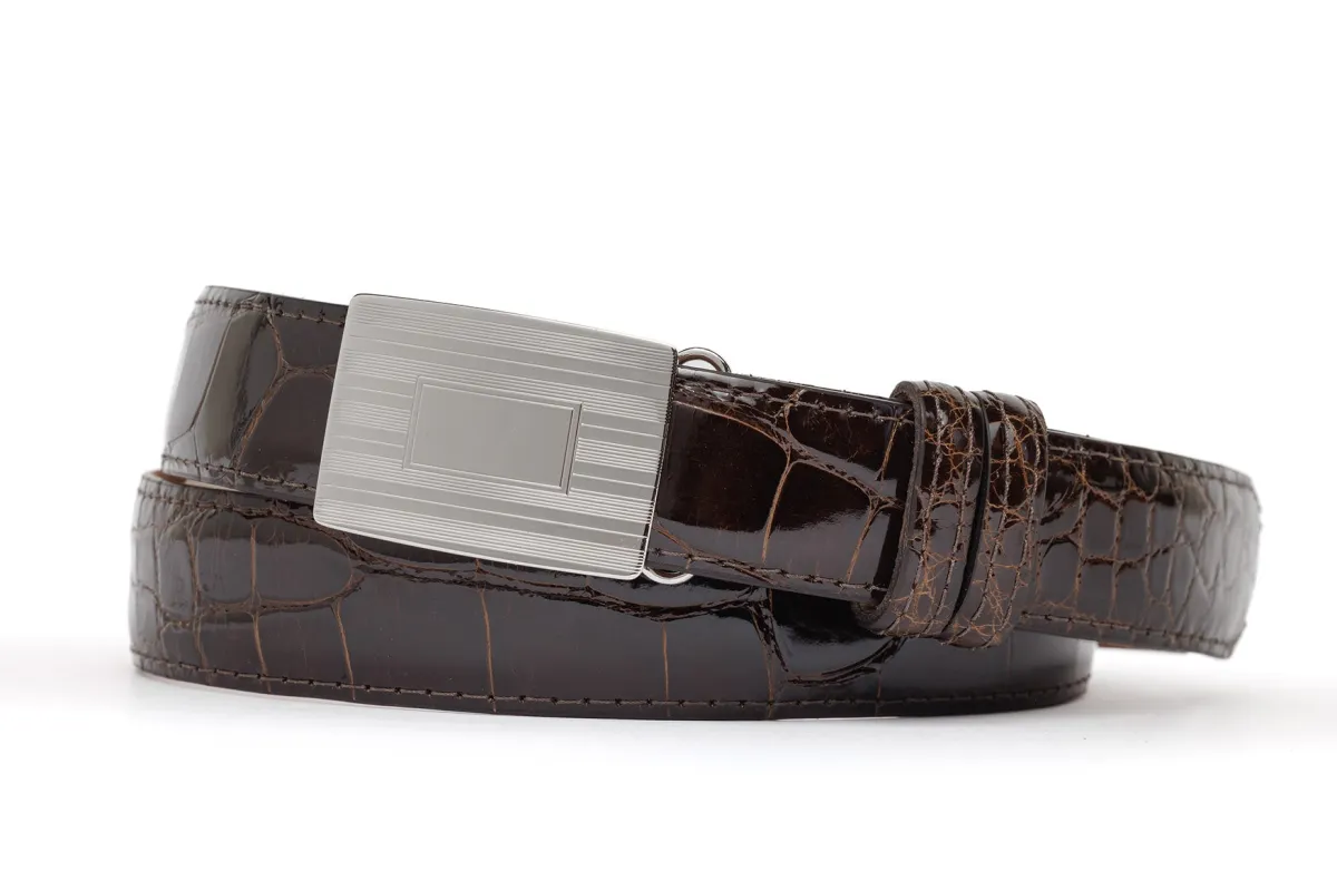 Glazed American Alligator Slide Strap with Compression Buckle sold by W. Kleinberg