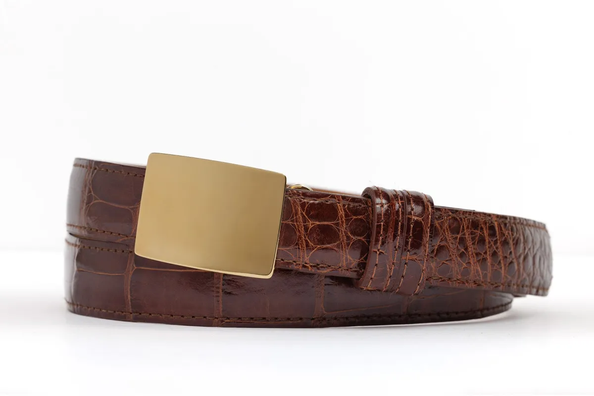 Glazed American Alligator Slide Strap with Compression Buckle sold by W. Kleinberg