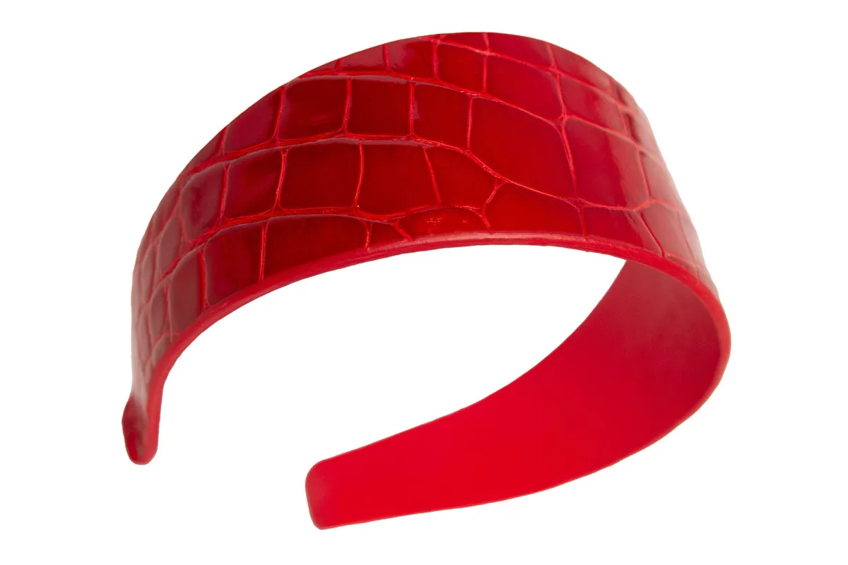 Headband in Glazed Alligator made by W. Kleinberg