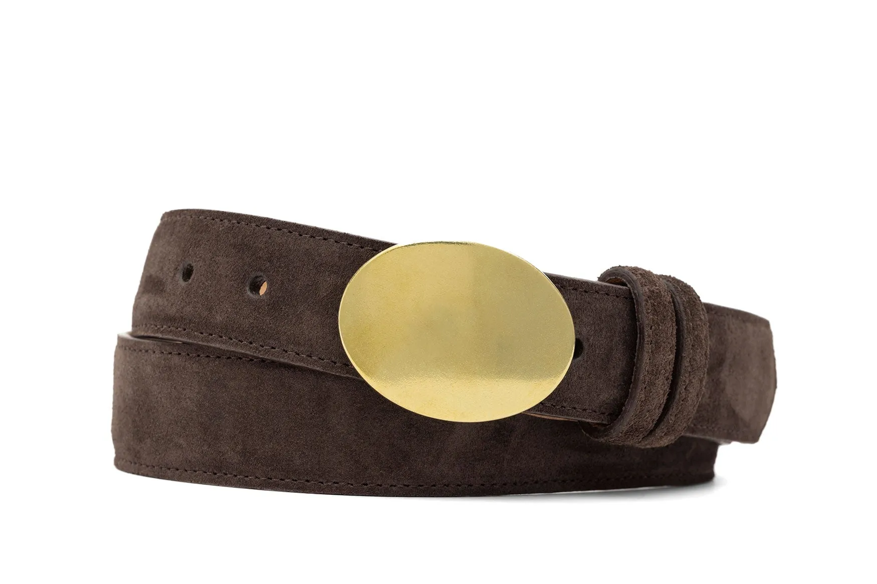 Suede Calf Belt with Solid Brass Buckle sold by W. Kleinberg