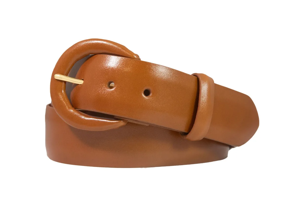 Monte Carlo Calf Belt with Covered Crescent Buckle sold by W. Kleinberg