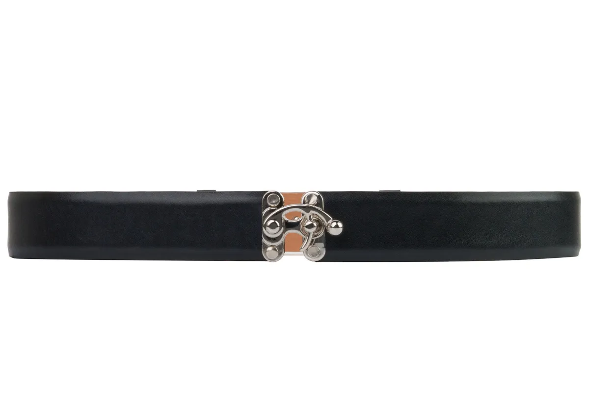 Glazed Calf Belt with Hook Latch Closure made by W. Kleinberg