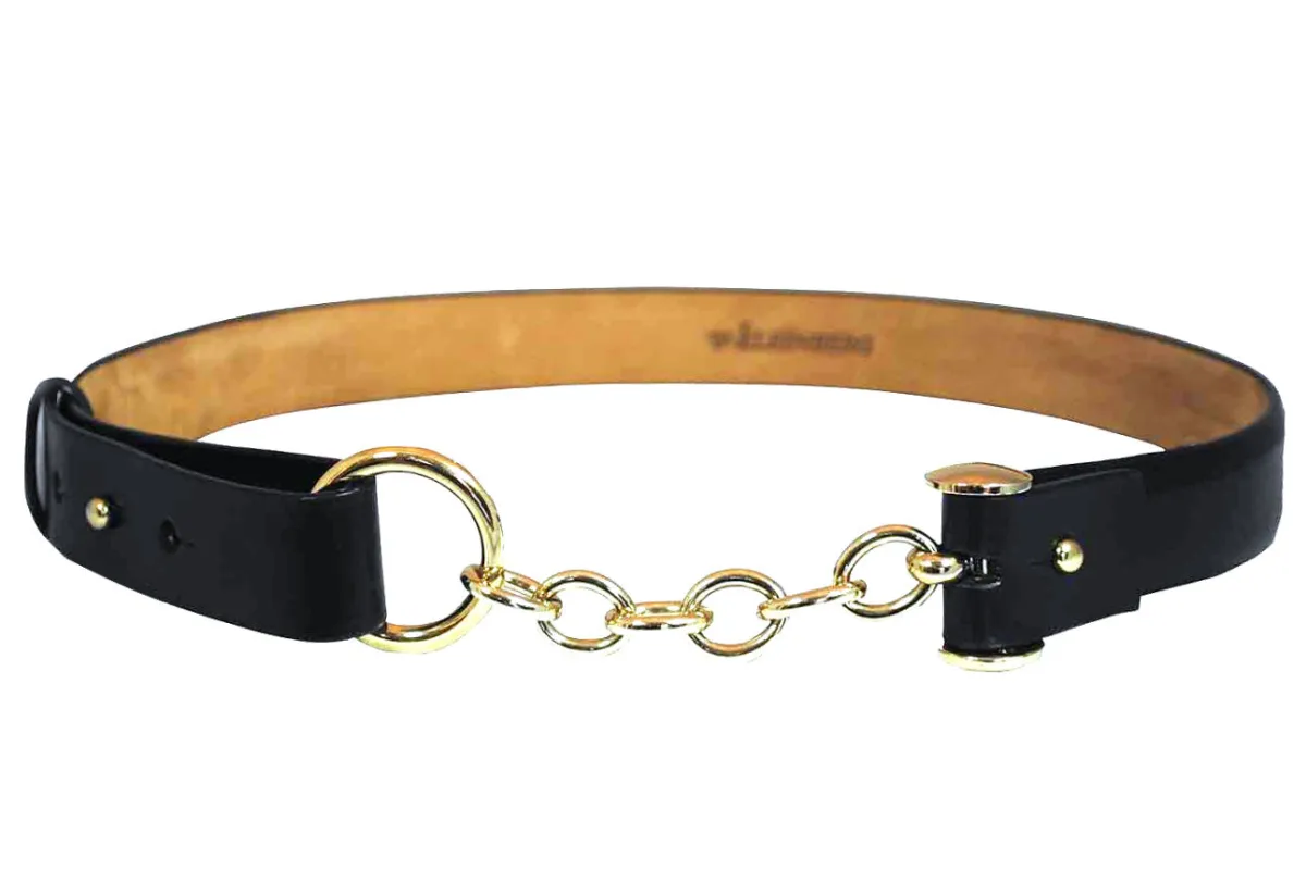 Glazed Calf Belt with Chain and Toggle Hardware made by W. Kleinberg