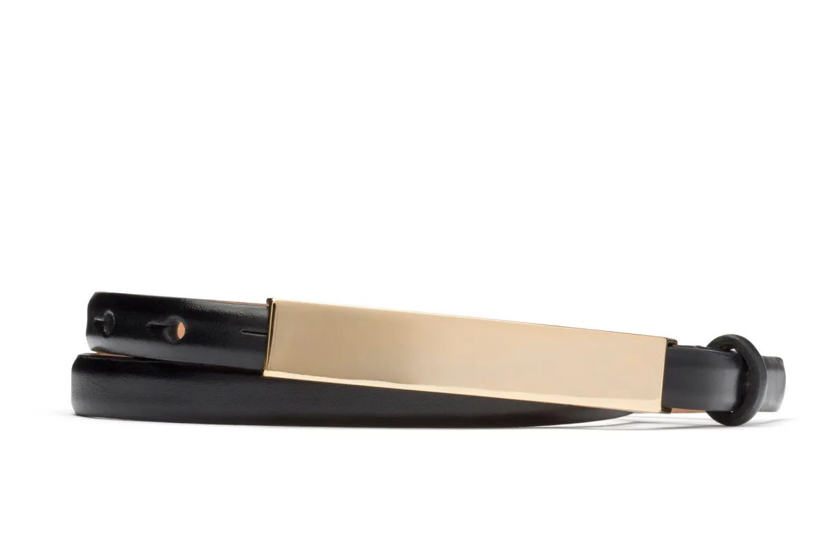 Glazed Calf Belt with Gold Plaque Buckle made by W. Kleinberg