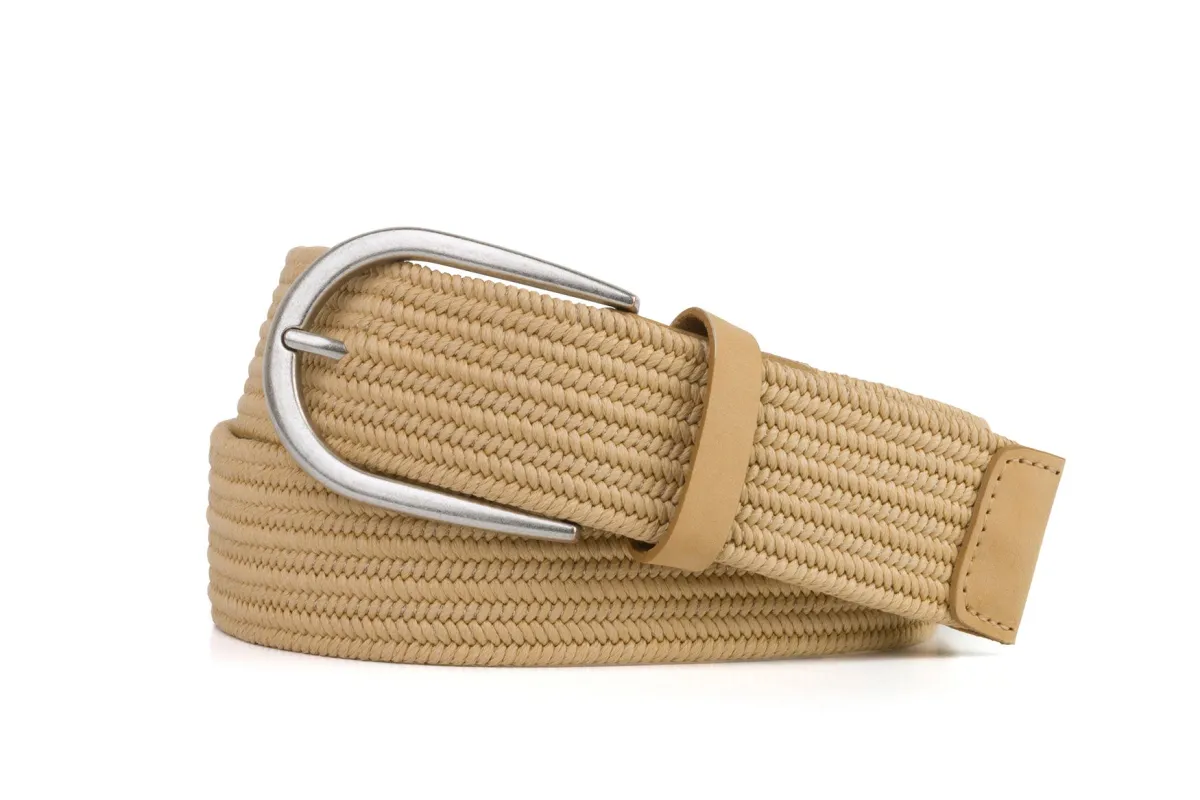 Stretch Belt with Gold or Antique Silver Buckle made by W. Kleinberg